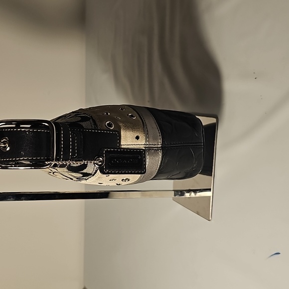 Vtg Coach (F13078) Tricolor Leather-suede-signature Jacquard Duffle - Picture 7 of 12